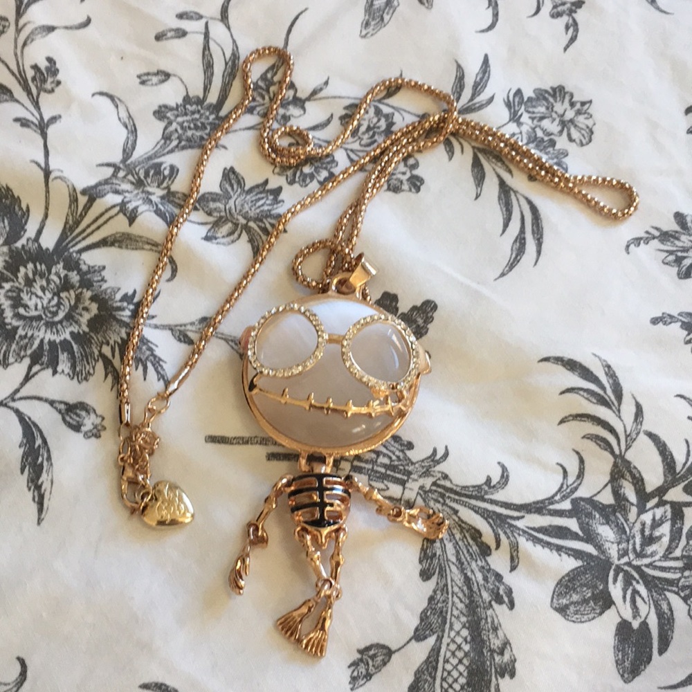 Betsey Johnson Skeleton Pendant Necklace.